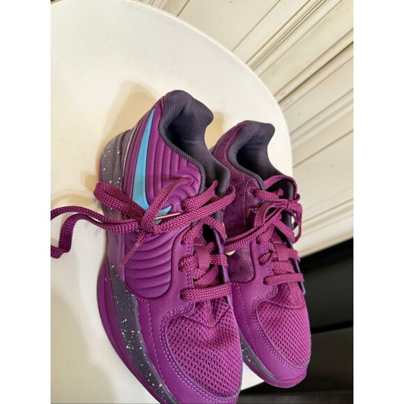 Nike Kids Ja 2 Stargazer Swoosh Logo Lace-up Sneakers Plum Purple Size 5Y - Picture 2 of 12